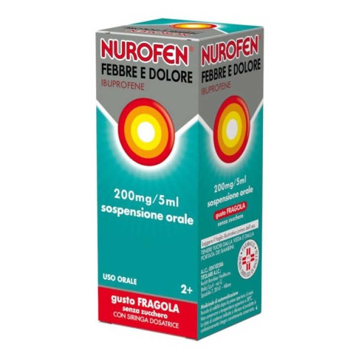 Nurofen Febbre e Dolore Ibuprofene 200mg/5ml Fragola 100 ml