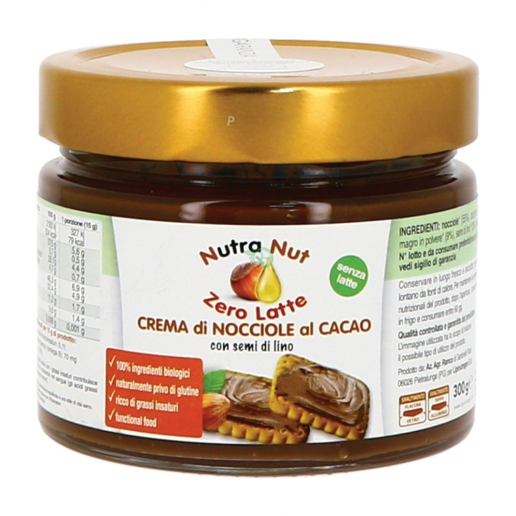 Nutra Nut Crema Nocciole al Cacao Zero Latte 300 grammi