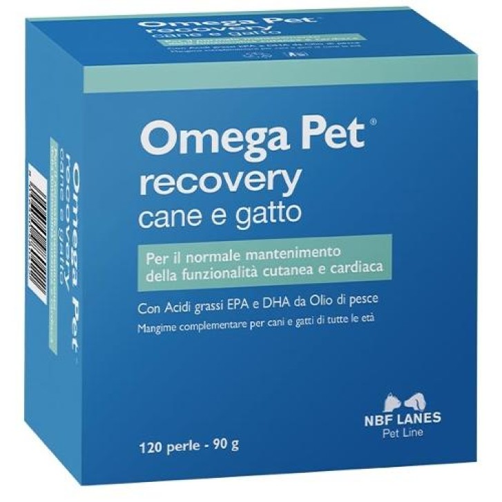 Omega Pet Recovery 120 Perle - Mangime per Cani e Gatti Funzione Cutanea e Cardiaca