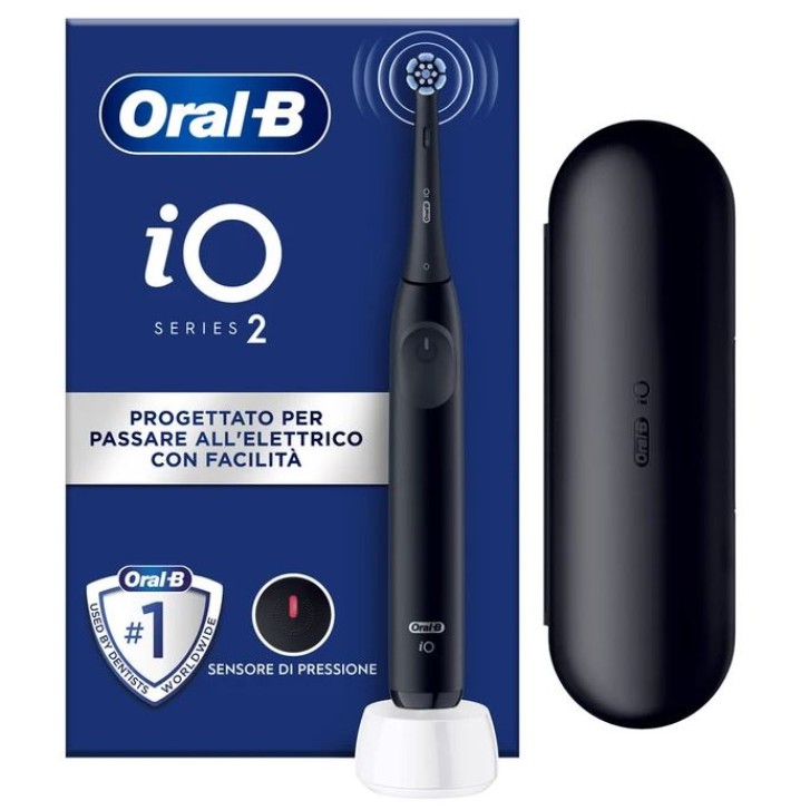 Oral-B iO 2 Spazzolino Elettrico Nero con Custodia da Viaggio