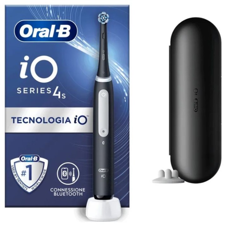 Oral B IO Serie 4s Spazzolino Elettrico Nero + Custodia da Viaggio