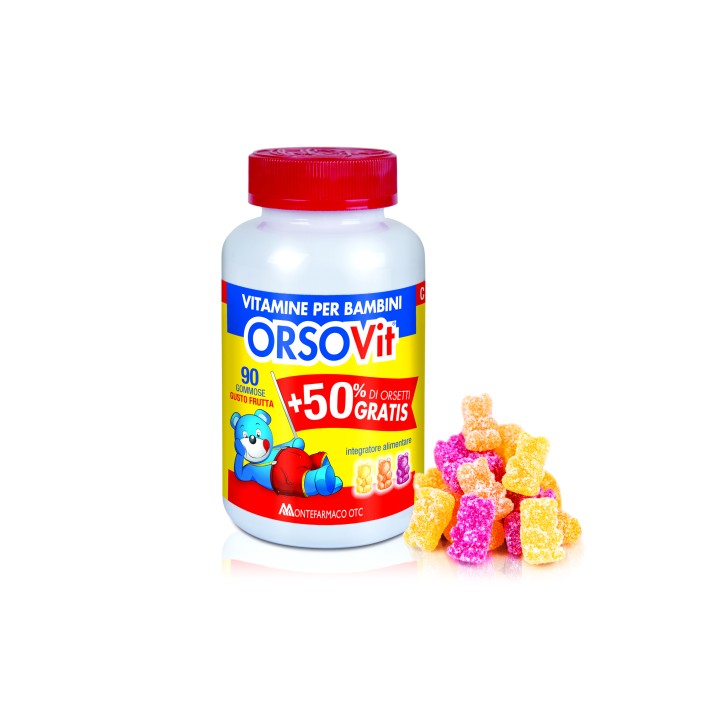 Orsovit 90 Caramelle Gommose Gusto Frutta - Integratore Vitaminico per Bambini