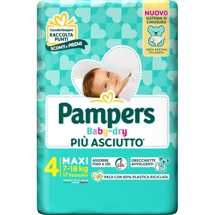 Pampers Baby Dry Downcount Pannolini Taglia Maxi 7-18 Kg 17 pezzi