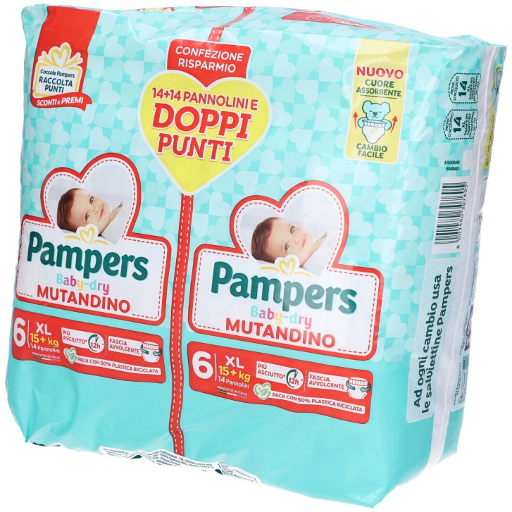 Pampers Baby Dry Pannolino Mutandina Xl Duo Downcount 28 pezzi