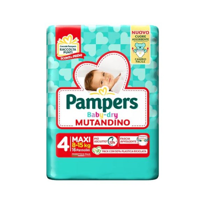 Pampers Baby Dry Mutandino Maxi taglia 4 8-15 Kg 16 pezzi