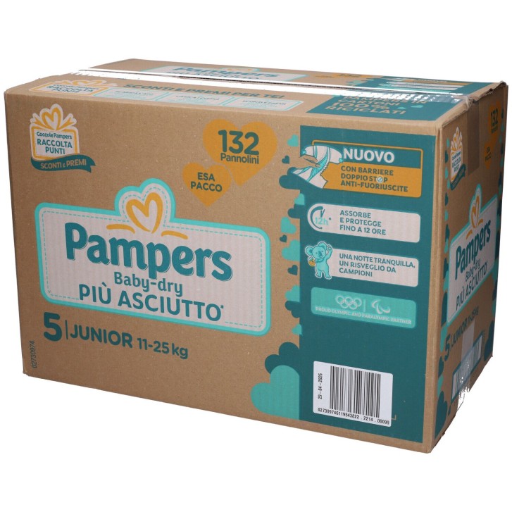 Pampers Baby-Dry Junior Taglia 5 132 Pannolini