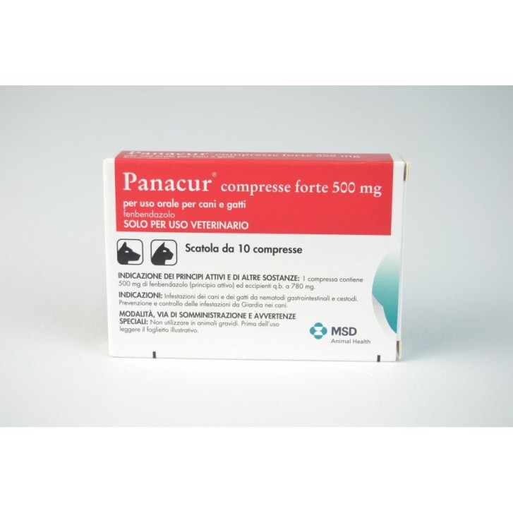 Panacur Forte Cani e Gatti 500 mg 10 compresse - Medicinale Veterinario Antiparassitario Intestinale