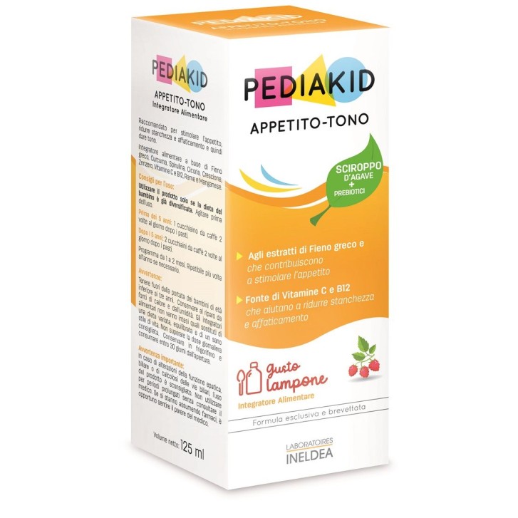 Pediakid Appetito Tono Sciroppo Gusto Lampone 125 ml - Integratore Tonico Bambini