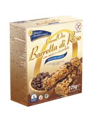 Piaceri Mediterranei CerealOro Barretta di Riso con Mais e Cioccolato Senza Glutine 6 x 21,5 grammi