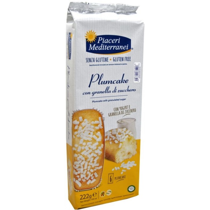Piaceri Mediterranei Plumcake Merendine con Granelli di Zucchero Senza Glutine 270 grammi