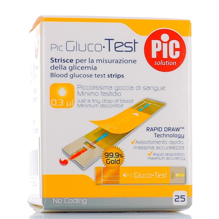 Pic GlucoTest 25 Strisce Reattive per la Misurazione della Glicemia