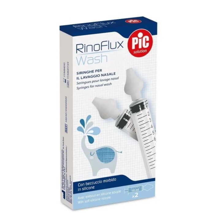 Pic Rinoflux Wash Siringhe Lavaggio Nasale 2 pezzi