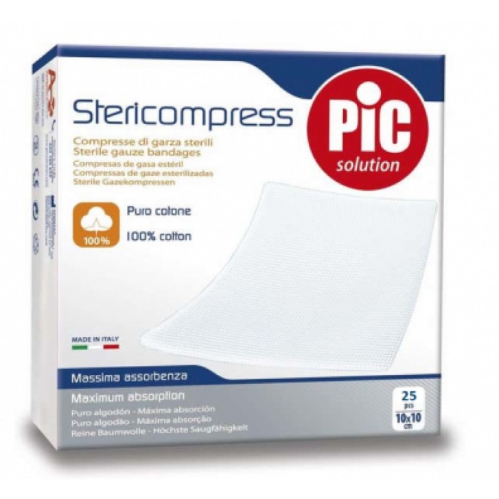 Pic Stericompress Compresse di Garza 10 x 10 cm Sterili 25 pezzi