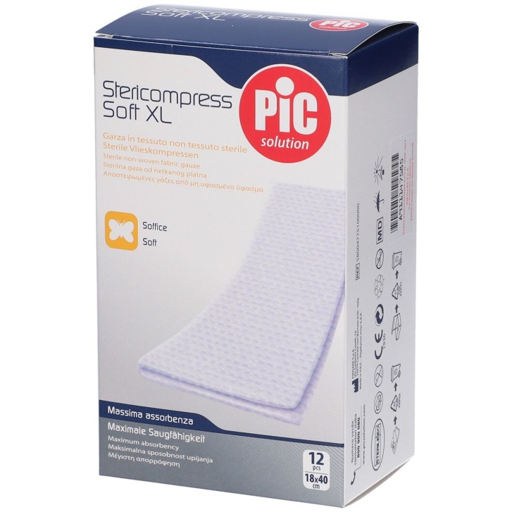 Pic Stericompress Soft Tessuto Non Tessuto 18 x 40 cm 12 Garze