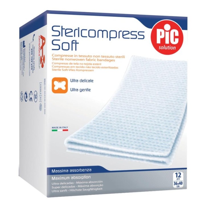 Pic Stericompress Soft Tessuto Non Tessuto 36 x 40 cm 12 Garze