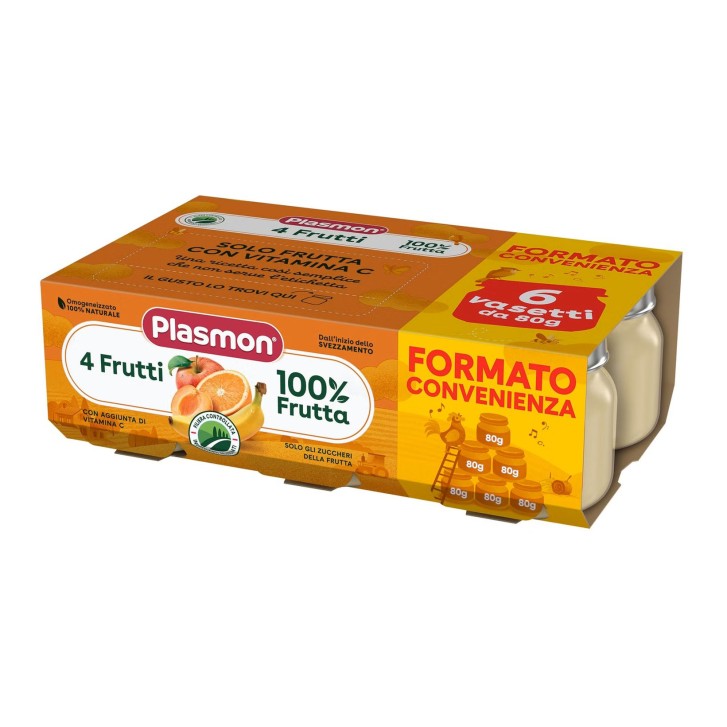 Plasmon Omogeneizzato 4 Frutti 6x80 grammi