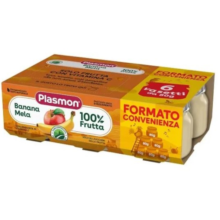 Plasmon Omogeneizzato Banana Mela 6x80 grammi