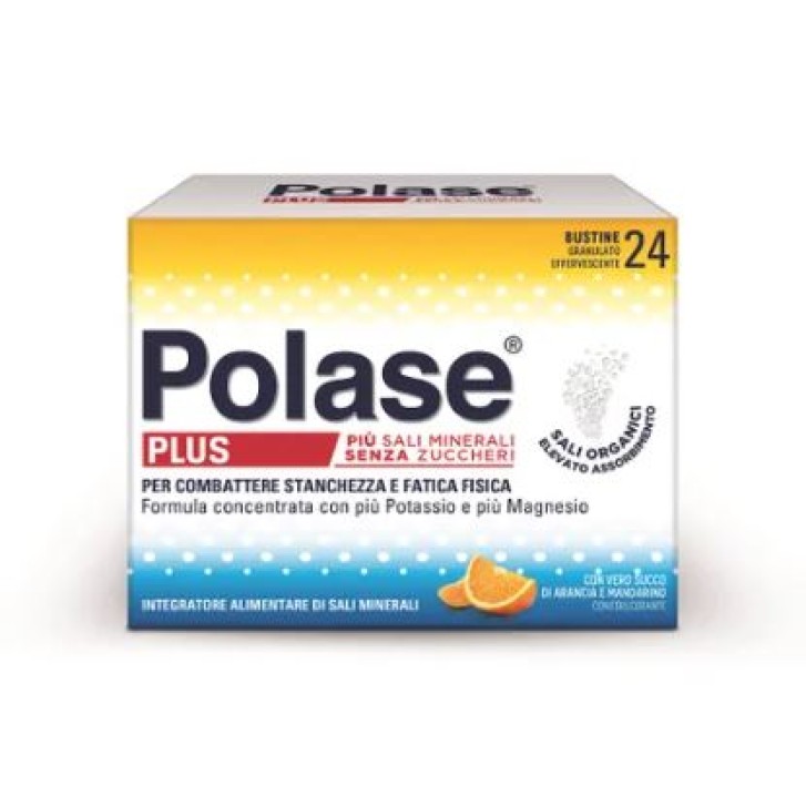 Polase Plus Gusto Arancia e Mandarino 24 bustine - Integratore di Magnesio e Potassio