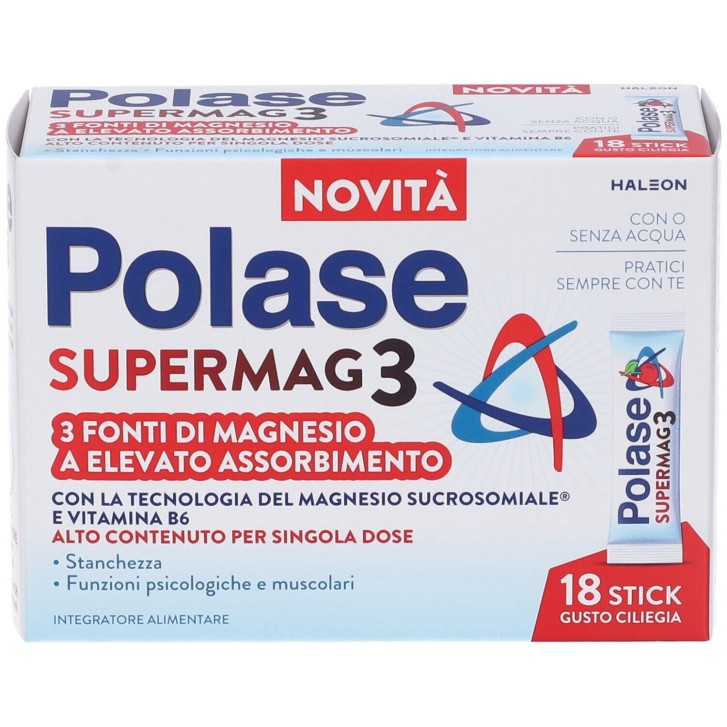 Polase Supermag 3 18 Stick - Integratore per Stanchezza e Funzione Muscolare