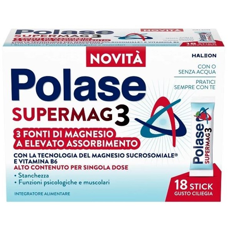 Polase Supermag3 Ciliegia 18 stick - Integratore Magnesio