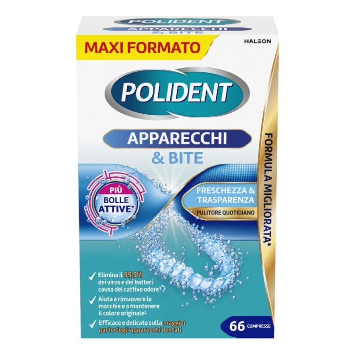 Polident Apparecchi & Bite 66 Compresse