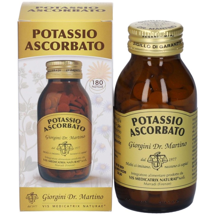 Potassio Ascorbato Dr. Giorgini 180 Pastiglie - Integratore per protezione antiossidante
