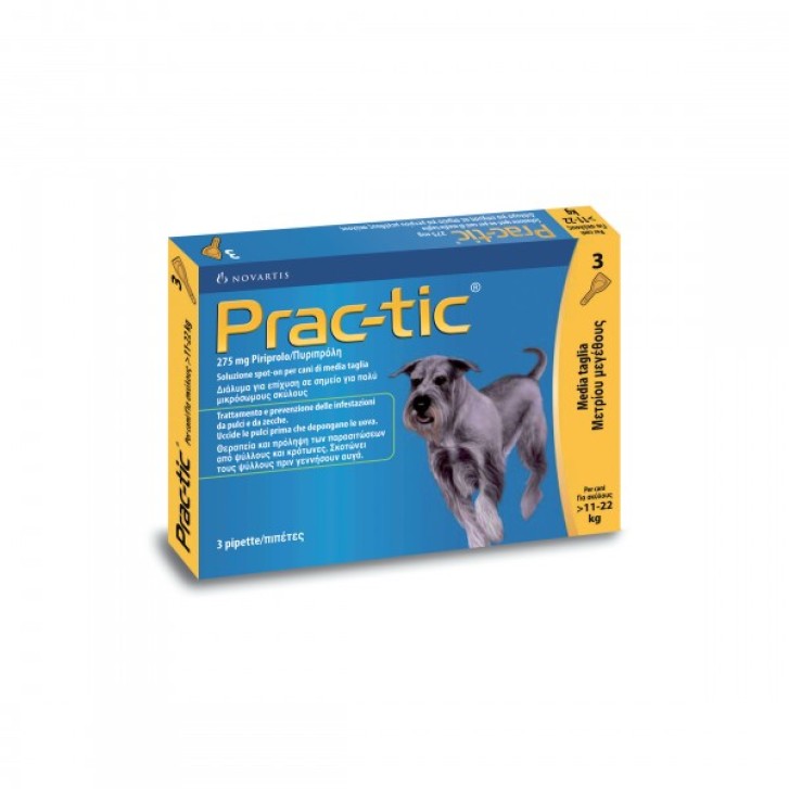 Prac-Tic 275 mg 3 Pipette Gialle Cani 11/22 Kg