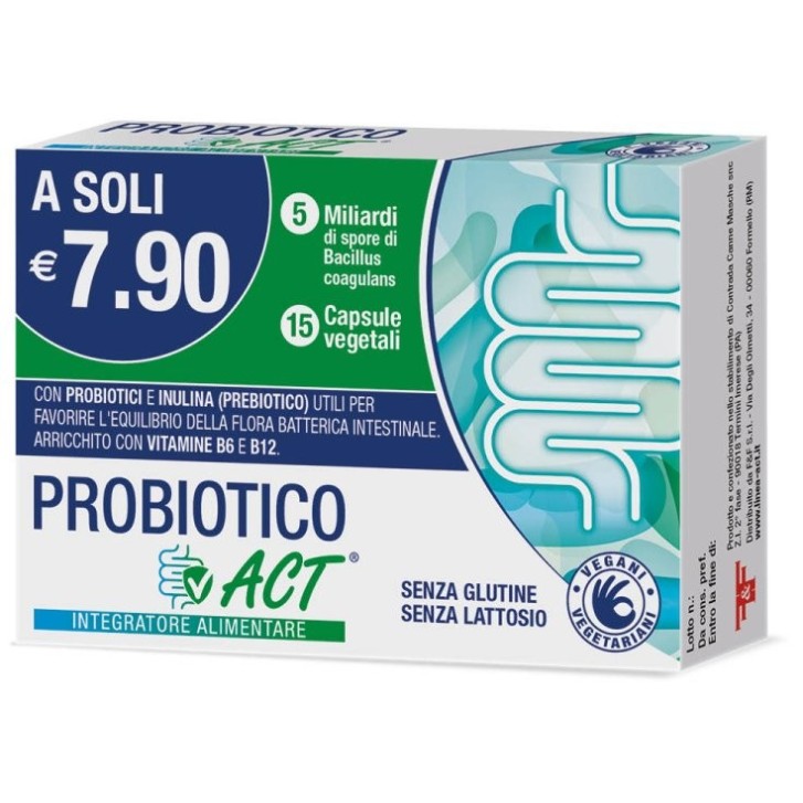 Probiotico Act 15 capsule - Integratore Benessere Flora Intestinale