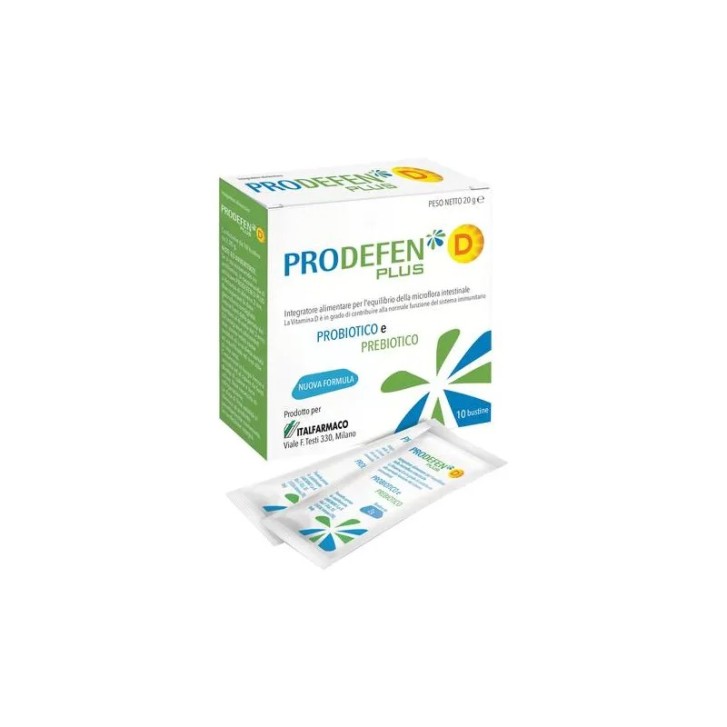 Prodefen D Plus 10 Bustine - Integratore Prebiotico e Probiotico