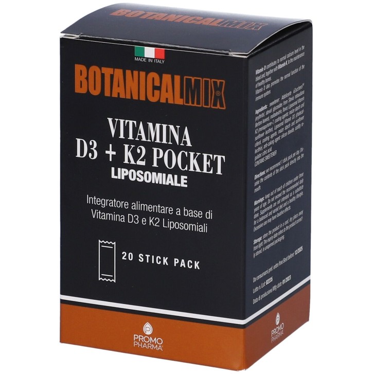 Botanical Mix Vitamina D3+K2 Promopharma 20 stick - Integratore Benessere Ossa