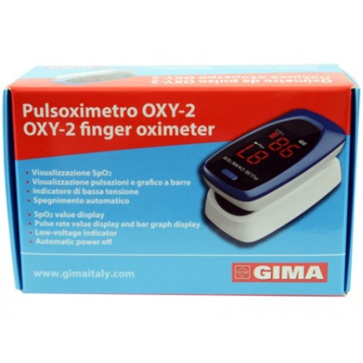Gima Pulsossimetro Oxy-2 da dito per la misurazione della saturazione e del battito cardiaco