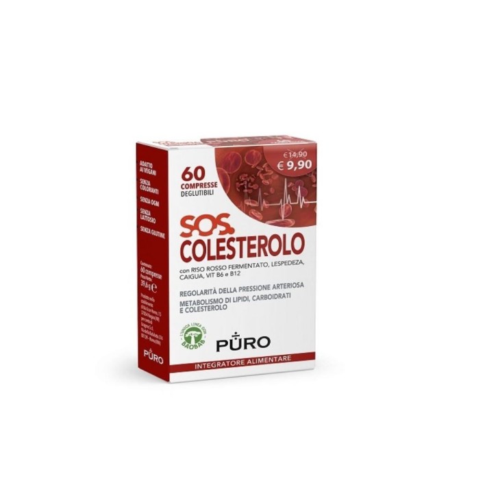 Puro SOS Colesterolo 60 compresse - Integratore Controllo Pressione e Colesterolo