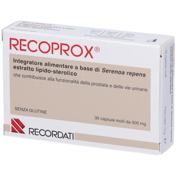 Recordati Recoprox 30 Capsule Molli - Integratore per Funzionalit&agrave; della Prostata e Vie Urinarie