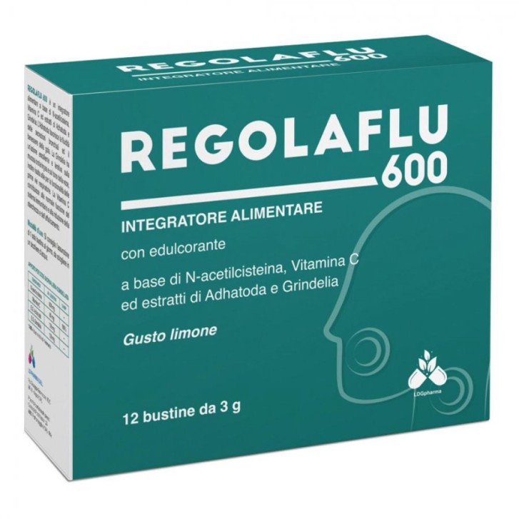 Regolaflu 600 Limone 12 Bustine - Integratore Benessere Vie Respiratorie
