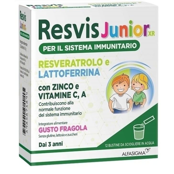 Resvis Junior XR Gusto Fragola 12 bustine - Integratore Sistema Immunitario