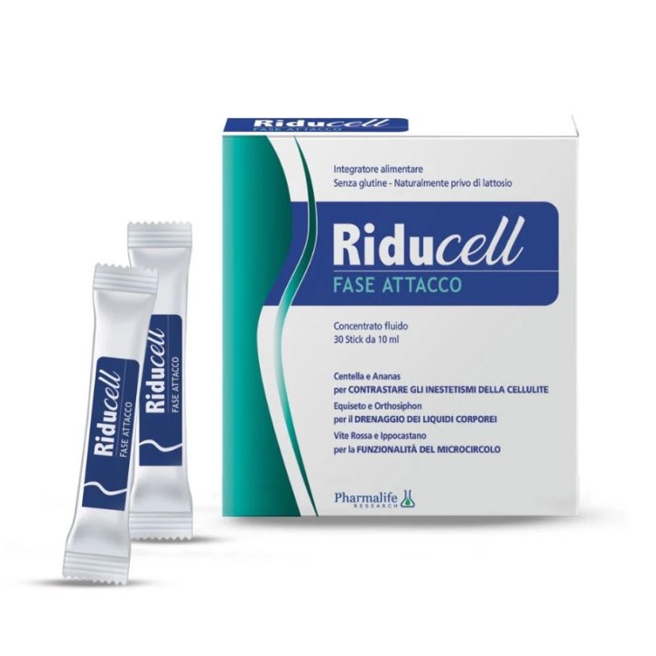 Riducell Fase Attacco 30 Stick - Integratore per Drenaggio e Microcircolo