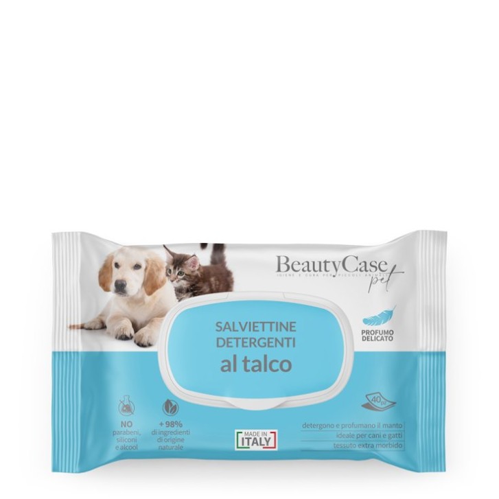 BeautyCase Pet Salviettine al Talco per Cani e Gatti 40 pezzi