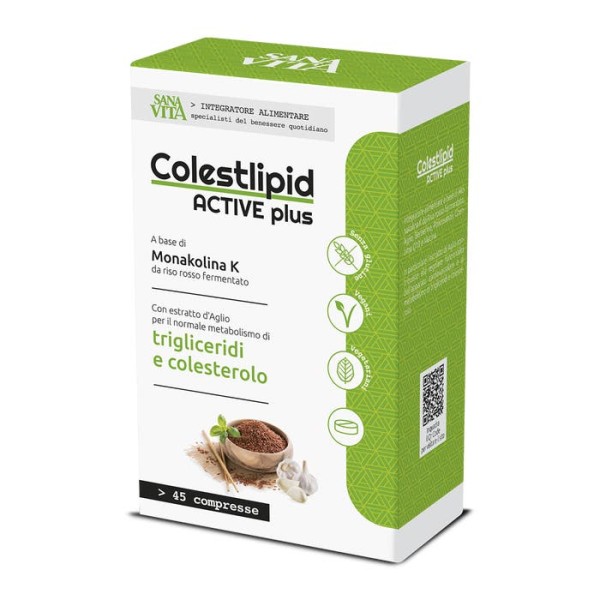 Sanavita Colestlipid Active Plus 45 Compresse - Integratore per il controllo di colesterolo e trigliceridi