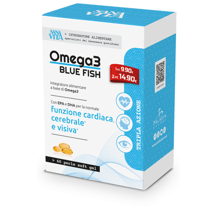 Sanavita Omega 3 Bluefish 60 Capsule - Integratore per Funzione Cardiaca
