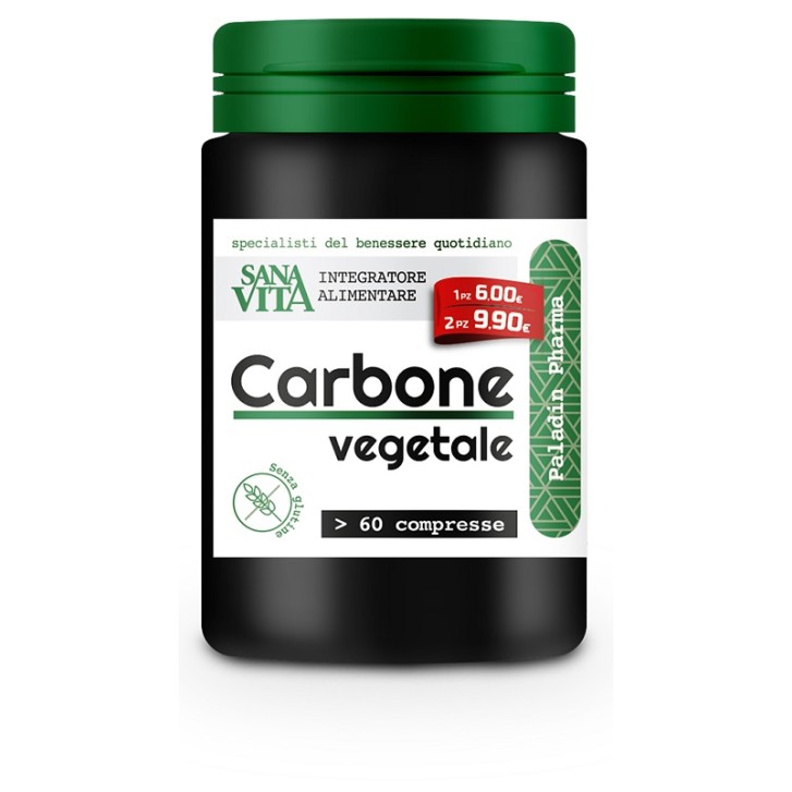 Sanavita Carbone Vegetale 60 compresse - Integratore Alimentare