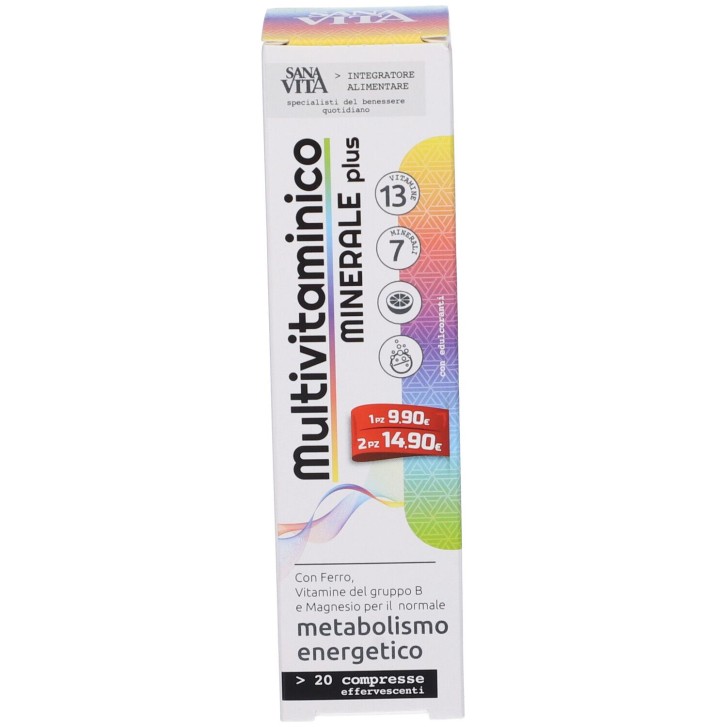 Sanavita Multivitaminico Minerale 20 compresse effervescenti - Integratore Alimentare