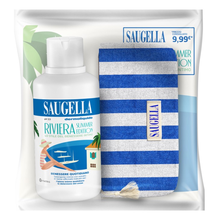 Saugella Dermoliquido 500 ml con Pochette Riviera omaggio