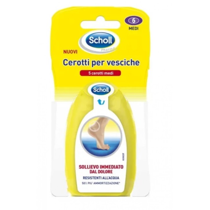 Scholl's Cerotto Vesciche Tallone Medio 5 pezzi