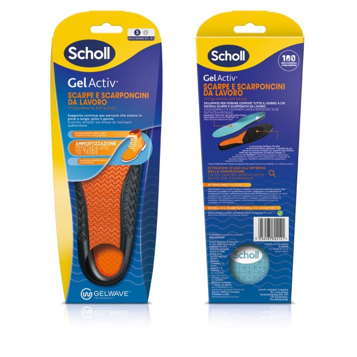 Scholl Gel Activ Solette per Scarpe Lavoro taglia S