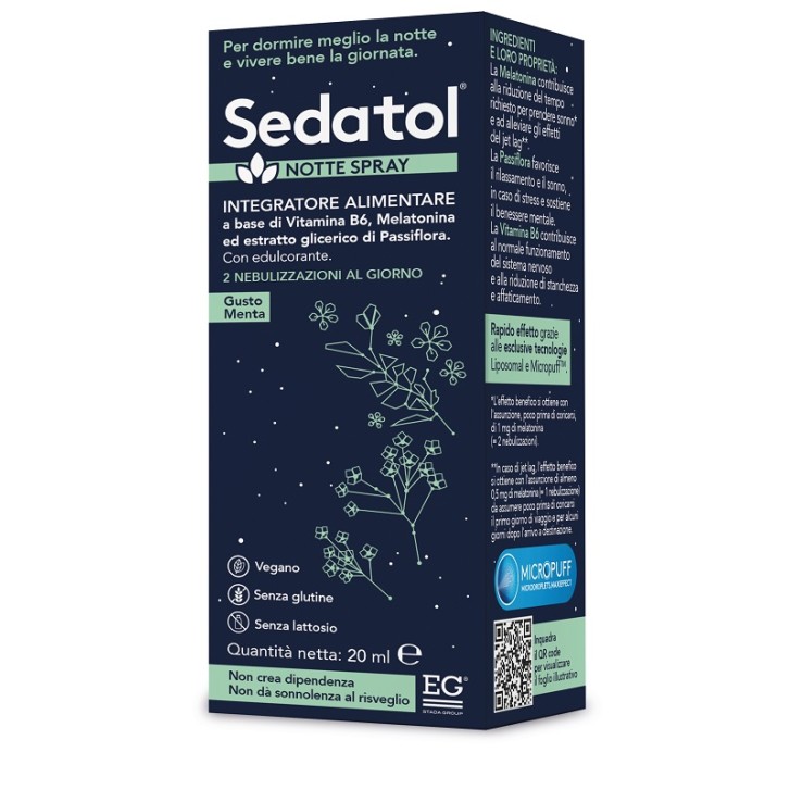 Sedatol Notte Spray 20 ml - Integratore Benessere Sonno e Rilassamento