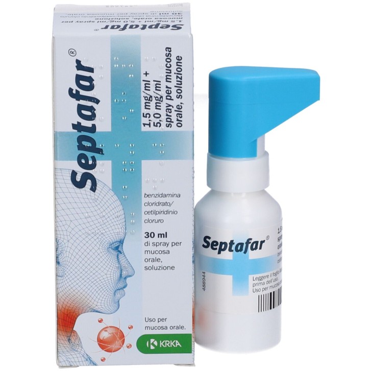 Septafar 1,5 mg + 5 mg Spray per Mucosa Orale 30 ml