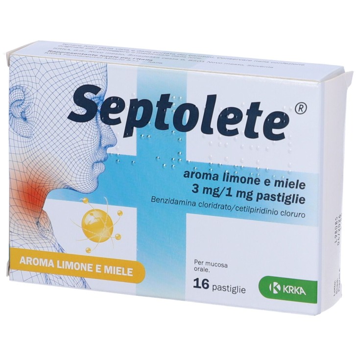 Septolete Limone e Miele Antisettico 16 pastiglie