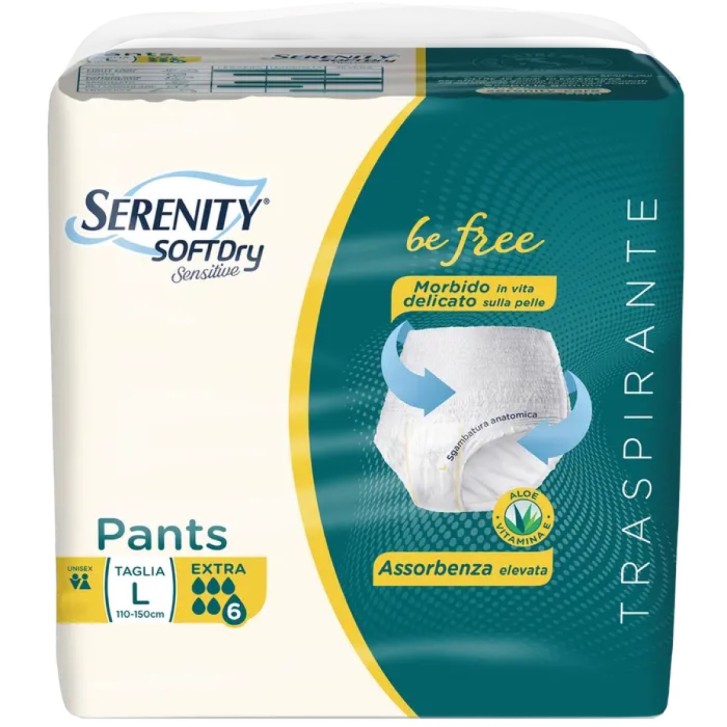Serenity Soft Dry Sensitive Pants Extra Taglia L 12 Pezzi