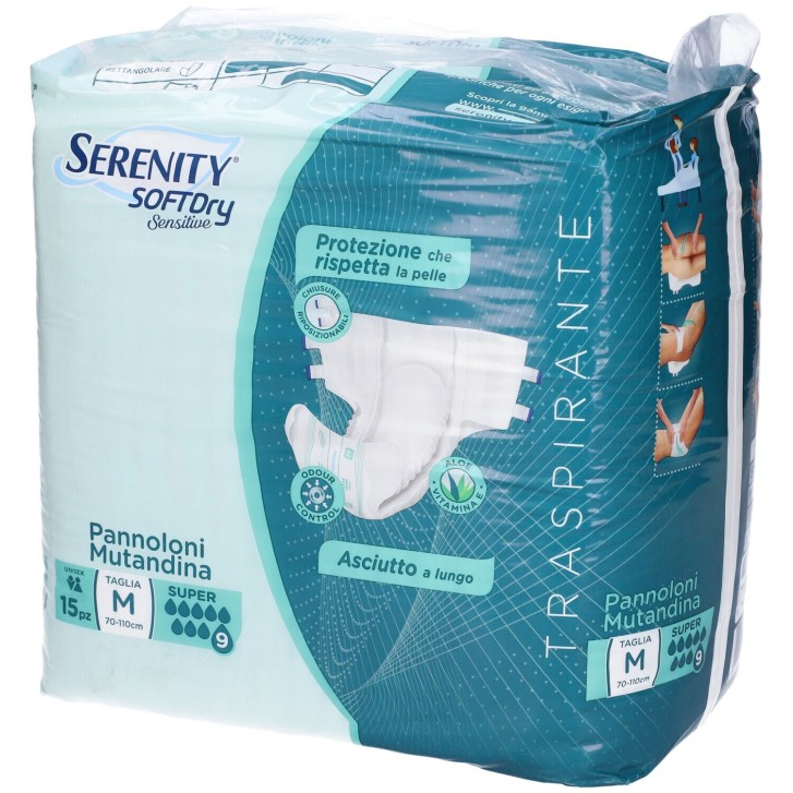 Serenity Soft Dry Sensitive Pannolone Mutandina Super Taglia M 15 Pezzi