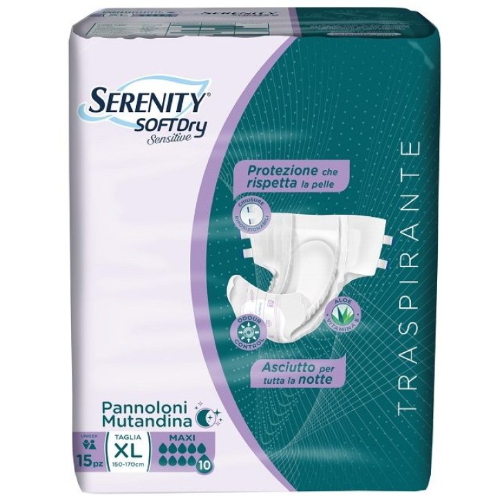 Serenity Soft Dry Pannolone Mutandina Maxi Misura XL 15 pezzi